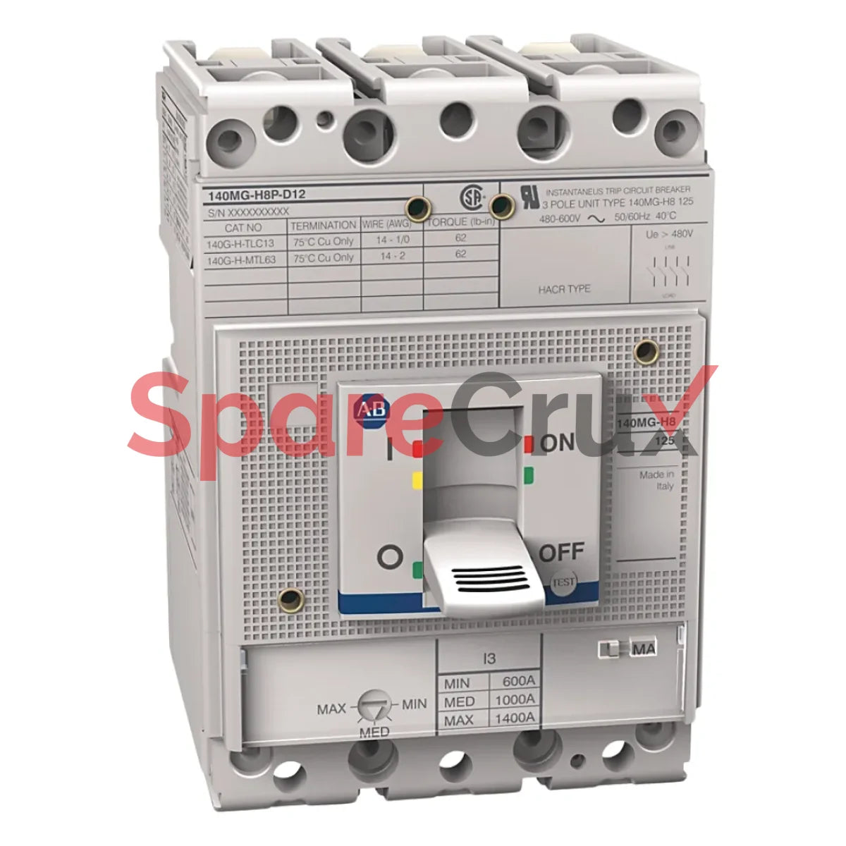 140Mg-I8P-D10 | Allen Bradley Motor Protection Circuit Breaker I Frame 10 A Thermal Magnetic 600V