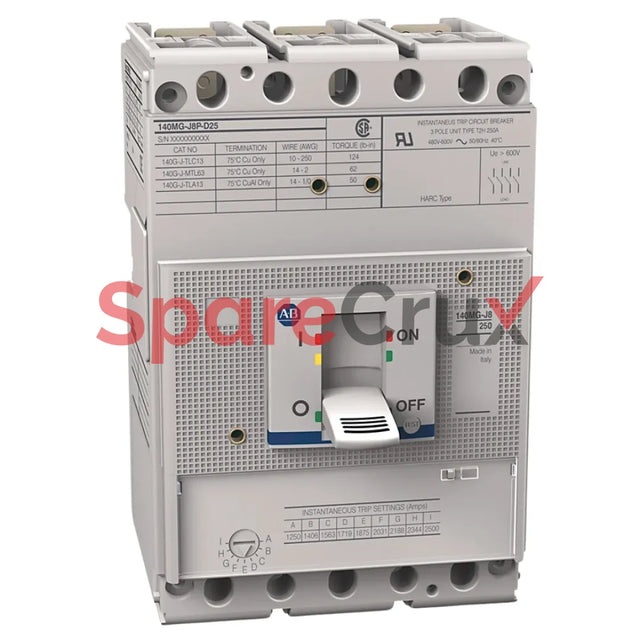 140Mg-J8P-D25 | Allen Bradley Motor Protection Circuit Breaker J Frame 25 A Thermal Magnetic 600V