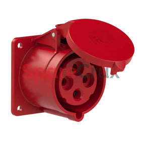 324-6F7 | Pce Panel Mounting Socket Straight 32A 3P + E Ip44