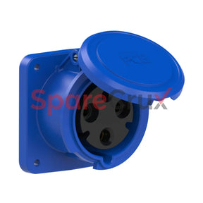 3331-6Fc | Pce Panel Mounting Socket Straight Power Twist 63A 2P + E Ip44