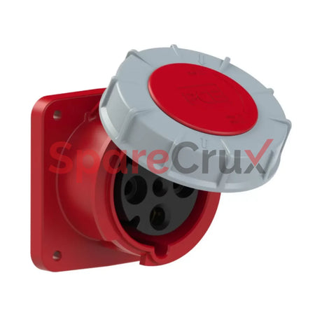 334-6Fc | Pce Panel Mounting Socket Straight Watertight 63 A 3P + E Ip67