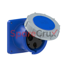 343-6 | Pce Panel Mounting Socket Straight Watertight 125 A 2P + E Ip67
