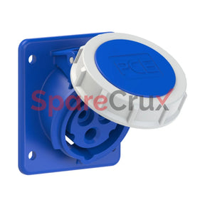4132-6F87 | Pce Panel Mounting Socket Angled Watertight 16A 2P + E Ip 67