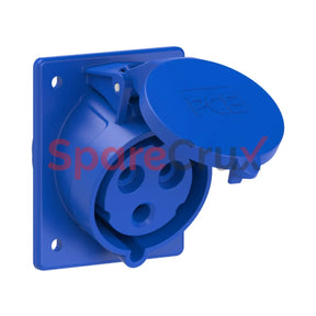423-6 | Pce Panel Mounting Socket Angled 32A 2P + E Ip 44