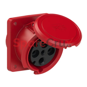 4341-6Fc | Pce Panel Mounting Socket Angled 63A 3P + E Ip 44
