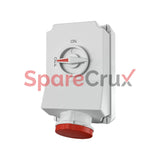 5956A | Mennekes Cee Wall Mounted Fused Receptacles Switched With Mechanical Duo-Interlock 63Amp 3