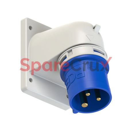 77713-6 | Pce Cee - Flanged Plug Angled 16A 3P 6H Ip44