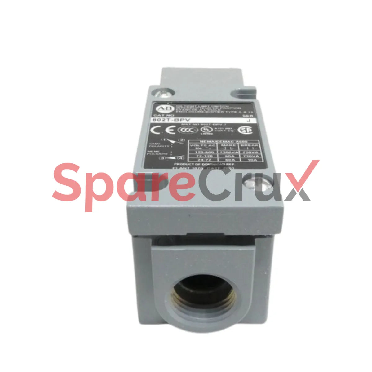 802T-BPV | ALLEN BRADLEY | Metal Plug-In Oiltight Limit Switch
