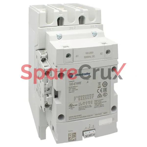 100-E190EN11 | ALLEN BRADLEY | Contacteur 100-E MCS-E, 190 A, service AC3, 250-500 V CA 50/60 Hz / 250-500 V CC, bobine électronique avec interface PLC, 1 NO, 1 NF