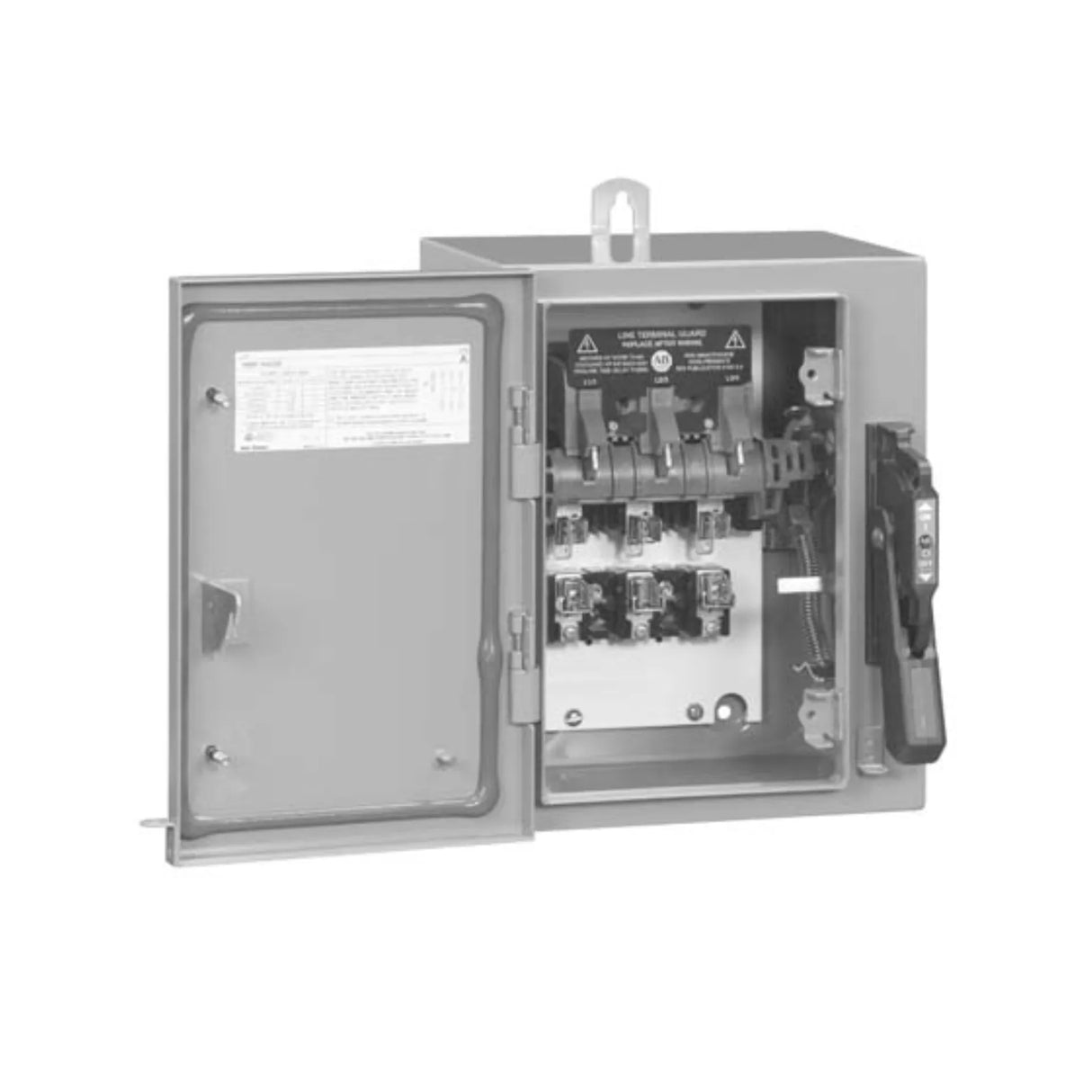 1494GY-DF3J6 | ALLEN BRADLEY | 100A, 3-Pole, Fusible Enclosed Disconnect Switch with Class J Fuse Clips, Type 3R/4/12 Painted Metal Enclosure