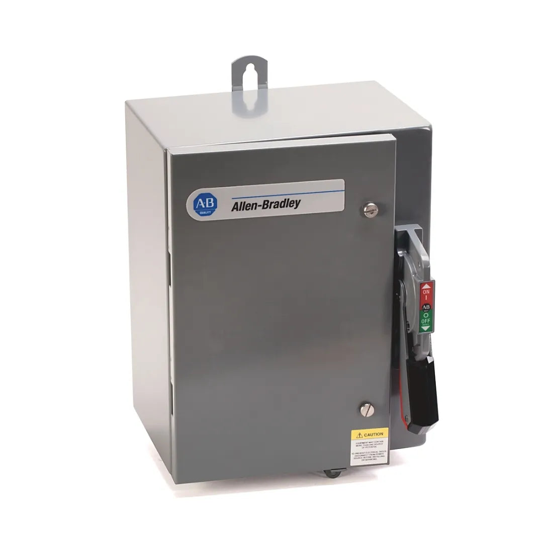 1494GY-BC3N-3-98-203W | ALLEN BRADLEY | 30A, 3-Pole, Non-Fusible Enclosed Disconnect Switch with Painted Metal Handle and Viewing Window, Type 4/4X Stainless Steel Enclosure