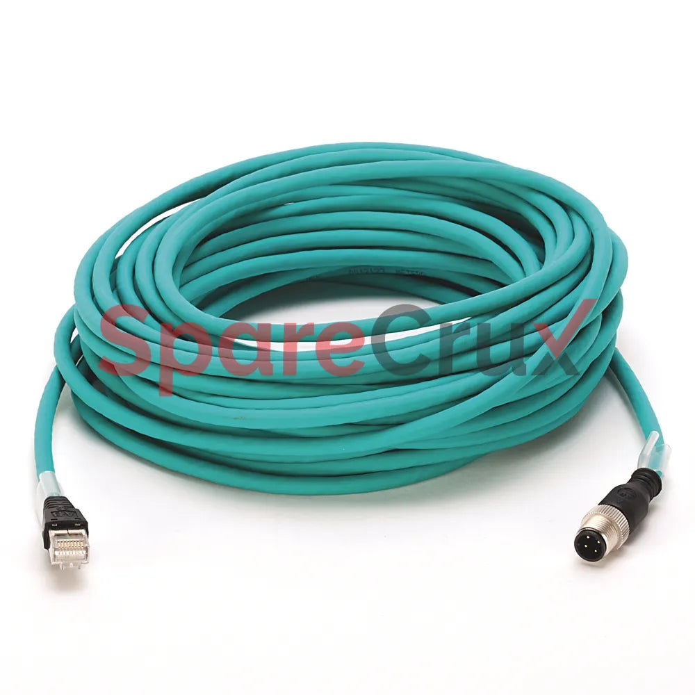 1585D-E4GBJM-20 | ALLEN BRADLEY | Ethernet Cables Cat5e, 100BASE-TX, 100 Mbit/s, 4 Conductors, M12, Female Front Mount Receptacle, Standard, RJ45, Straight Male, Green Robotic TPE, 4 Conductor, Green TPE, Flex Rated