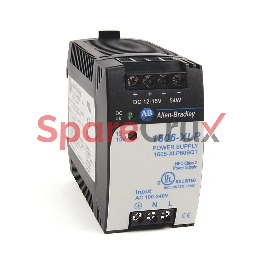 1606-XLP60BQT | ALLEN BRADLEY | Compact Power Supply, 12-15V DC, 54W, 100-240V AC Input Voltage, Conformal Coated PCBs