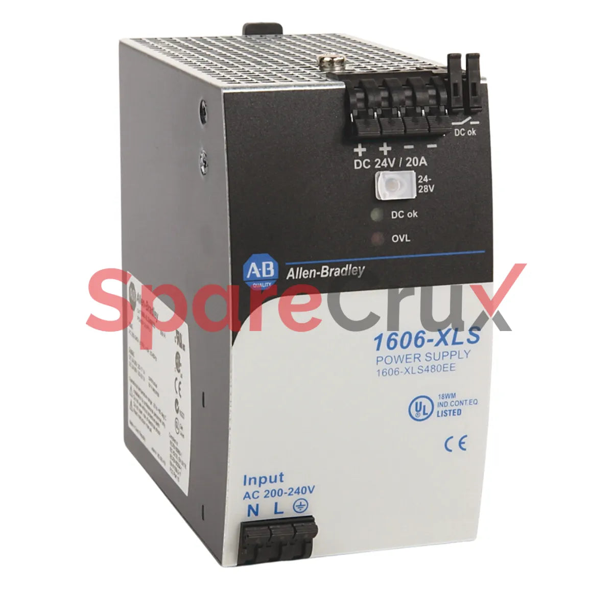 1606-XLS480EE | ALLEN BRADLEY | Performance Switched Mode Power Supply, 24V DC, 20A, 480W, Single-Phase Input, Extra-Low Inrush Current