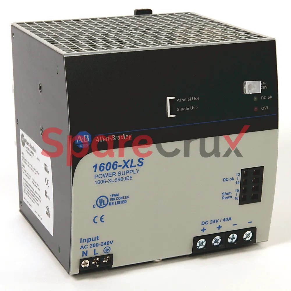 1606-XLS960EE | ALLEN BRADLEY | Performance Power Supply, 24V DC, 40A, 960W, 200-240V AC Input
