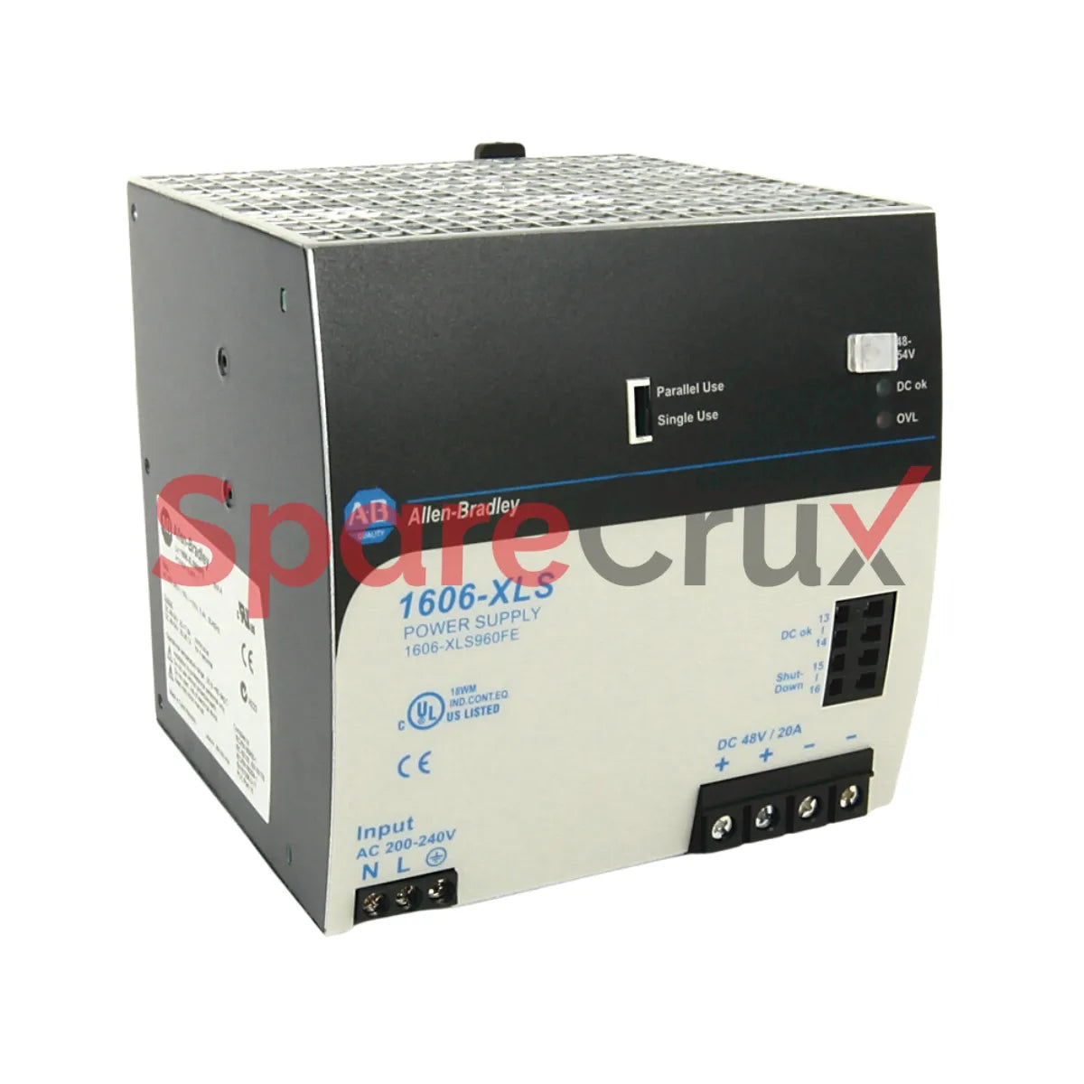 1606-XLS960FE | ALLEN BRADLEY | Performance Power Supply, 48-56V DC, 960W, 100-240V AC Input Voltage