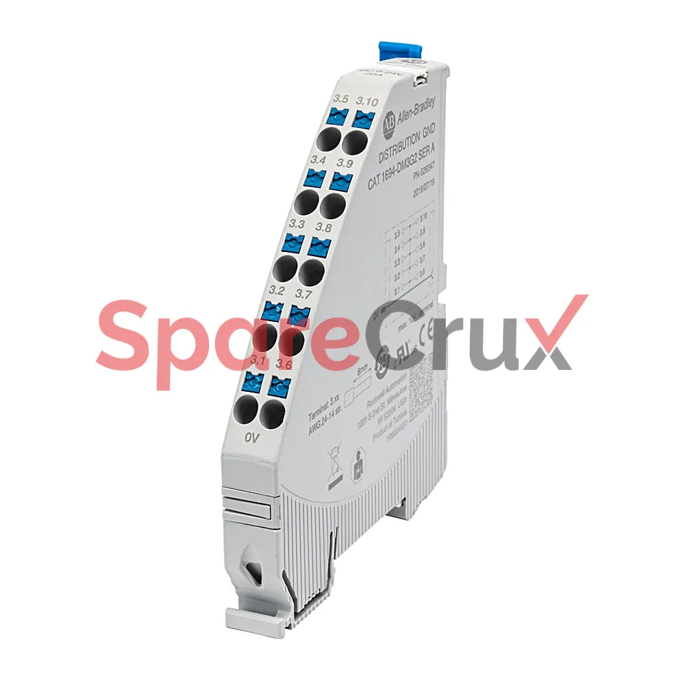 1694-DM3G2 | ALLEN BRADLEY | Distribution Module, 10 Terminals, Ground, Imax 20A
