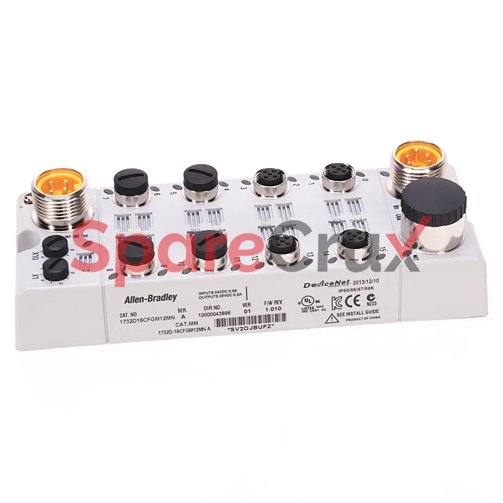 1732D-16CFGM12MN | ALLEN BRADLEY | ArmorBlock 16-Point Configurable I/O Module, DeviceNet, M12 I/O Connectors, Mini Network Connector, 24V DC