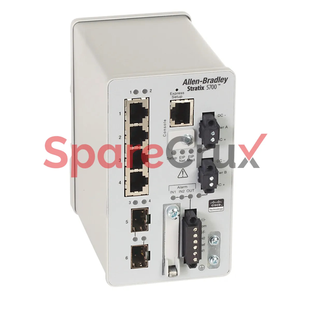 1783-BMS06SL | ALLEN-BRADLEY | Stratix 5700 Managed Ethernet Switch, 6 Ports: 4 Fast Ethernet Copper, 2 Fast Ethernet Fiber SFP Slots, Lite Software