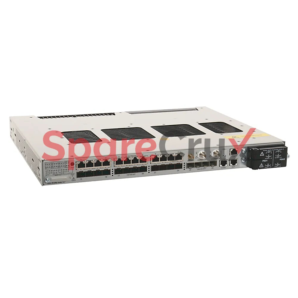 1783-IMS28GRDC | ALLEN BRADLEY | Stratix 5410 Managed Industrial Ethernet Switch with 28 Gigabit ports, NAT support, DC power input.