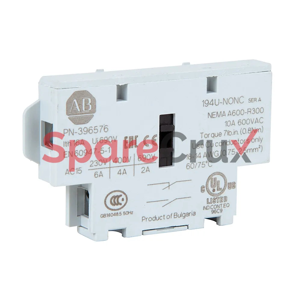 194U-NONC | ALLEN BRADLEY | Auxiliary Contact, Normally Open/Closed, for 30-100A Switches