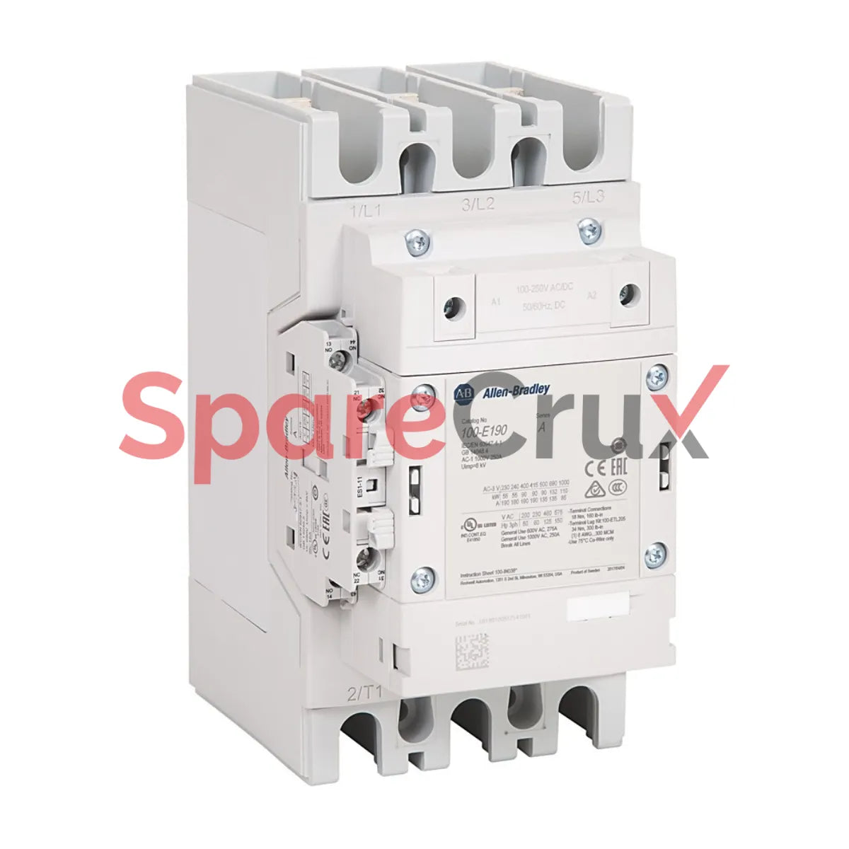 100-E190KD11 | ألين برادلي | موصل IEC، 190 أمبير، ملف تيار متردد/مستمر 100-250 فولت