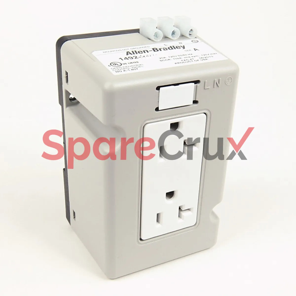 1492-REC15 | ALLEN BRADLEY | DIN Rail Mounted Receptacle, 15 A, 125 V AC, Duplex
