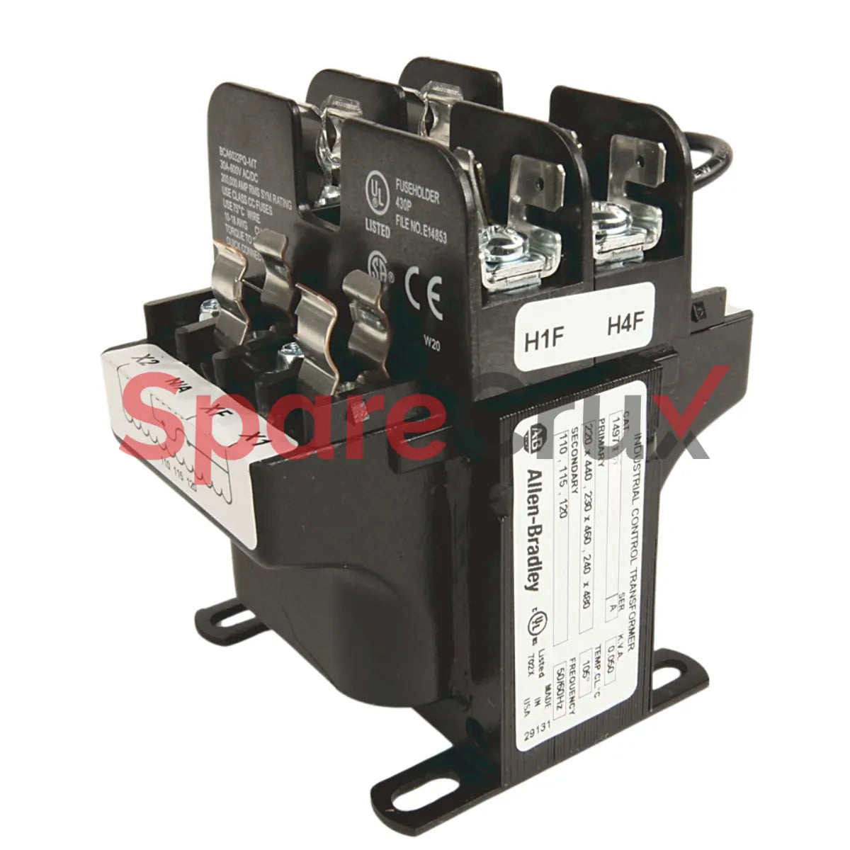 1497A-A3-M18-0-N | ALLEN BRADLEY | Machine Tool Transformer, 100VA, 208/230/480V (50/60Hz) Primary, 0 Primary - 0 Secondary Fuse Blocks