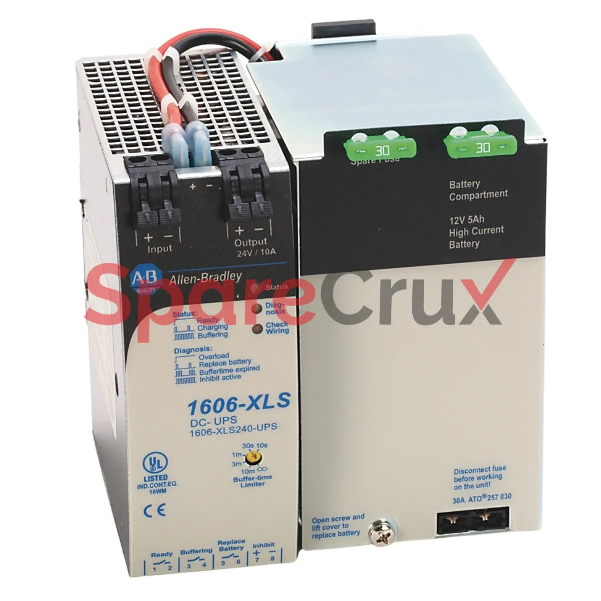 1606-XLS240-UPS | ALLEN BRADLEY | Performance Switched Mode Power Supply with Integrated 12V DC Uninterruptible Power Supply, 24V DC, 10A, 240W, Single-Phase Input