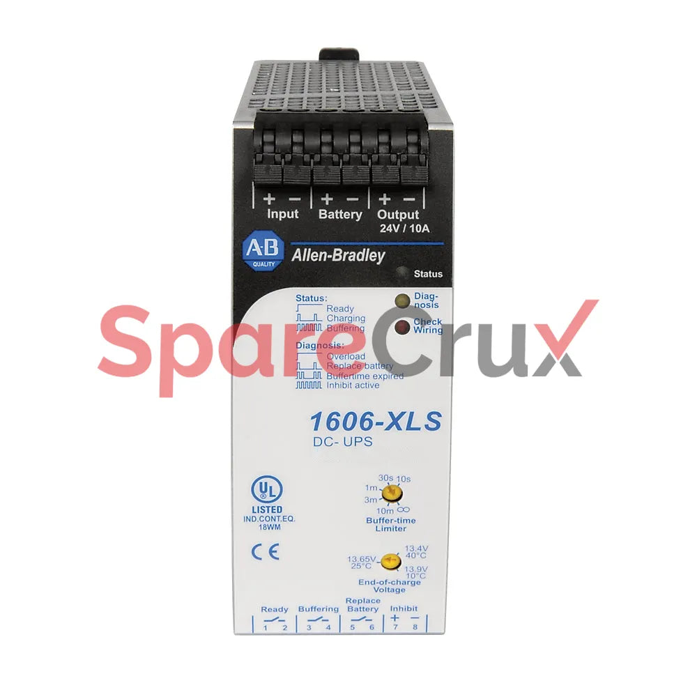1606-XLS480-UPS | ALLEN BRADLEY | Performance Switched Mode Power Supply with Integrated 12V DC Uninterruptible Power Supply, 24V DC, 20A, 480W, Single-Phase Input