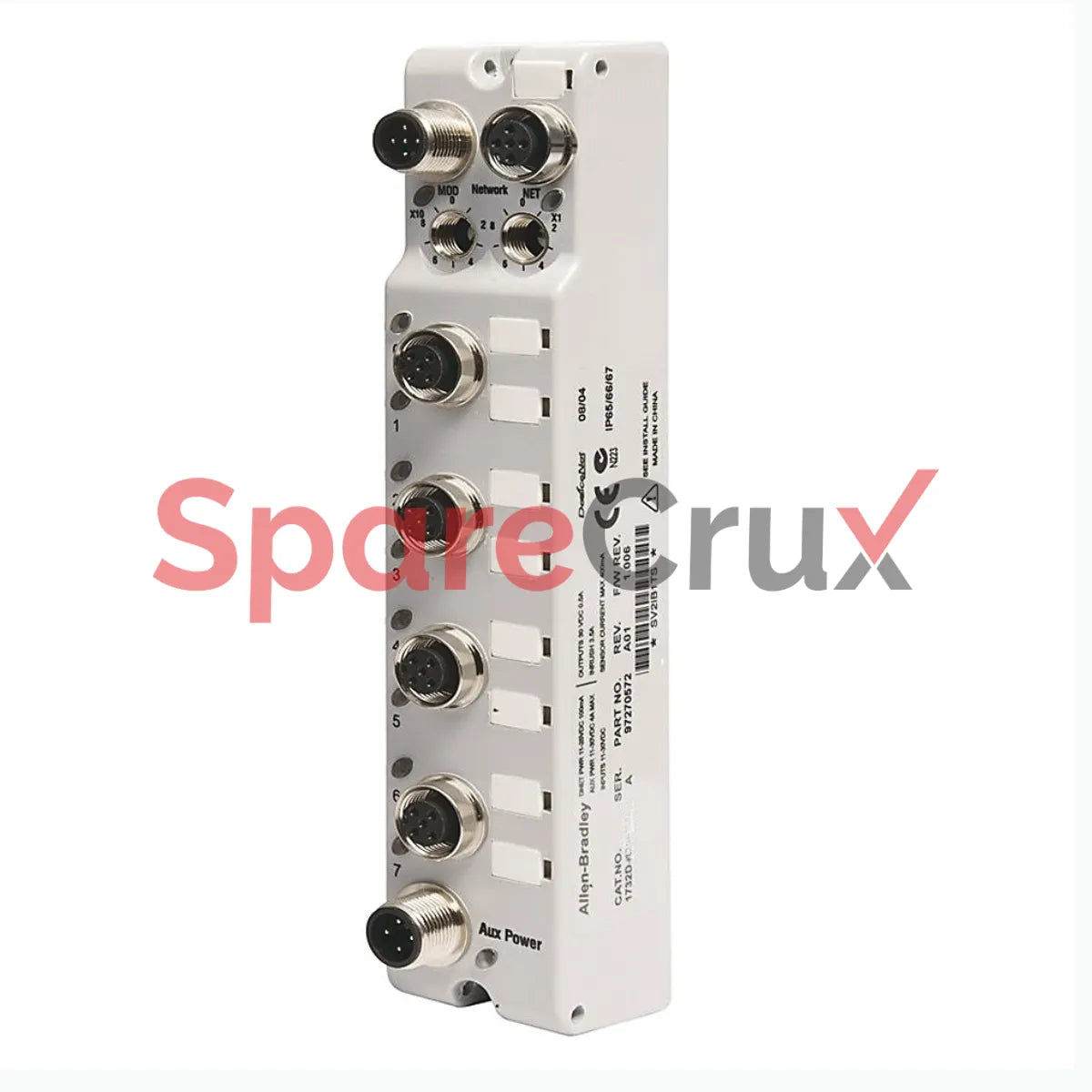 1732D-8CFGM8 | ALLEN BRADLEY | ArmorBlock 8-Point Configurable I/O Module, DeviceNet, M8 I/O Connectors, 24V DC