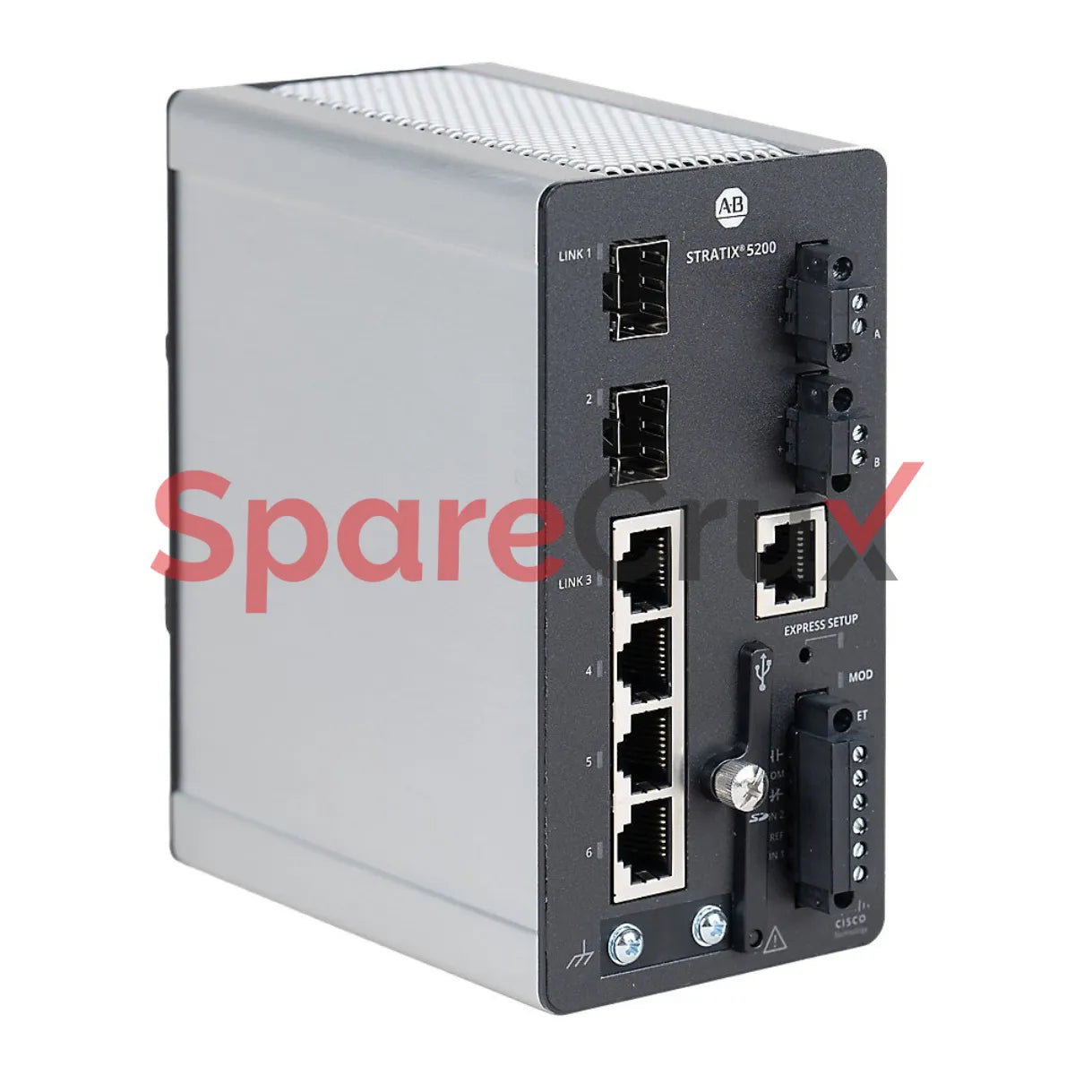 1783-CMS6P | ALLEN-BRADLEY | Stratix 5200 Managed Ethernet Switch, 6 Ports: 4 Copper 100/1000 Mbps, 2 SFP 100/1000 Slots, Full Firmware