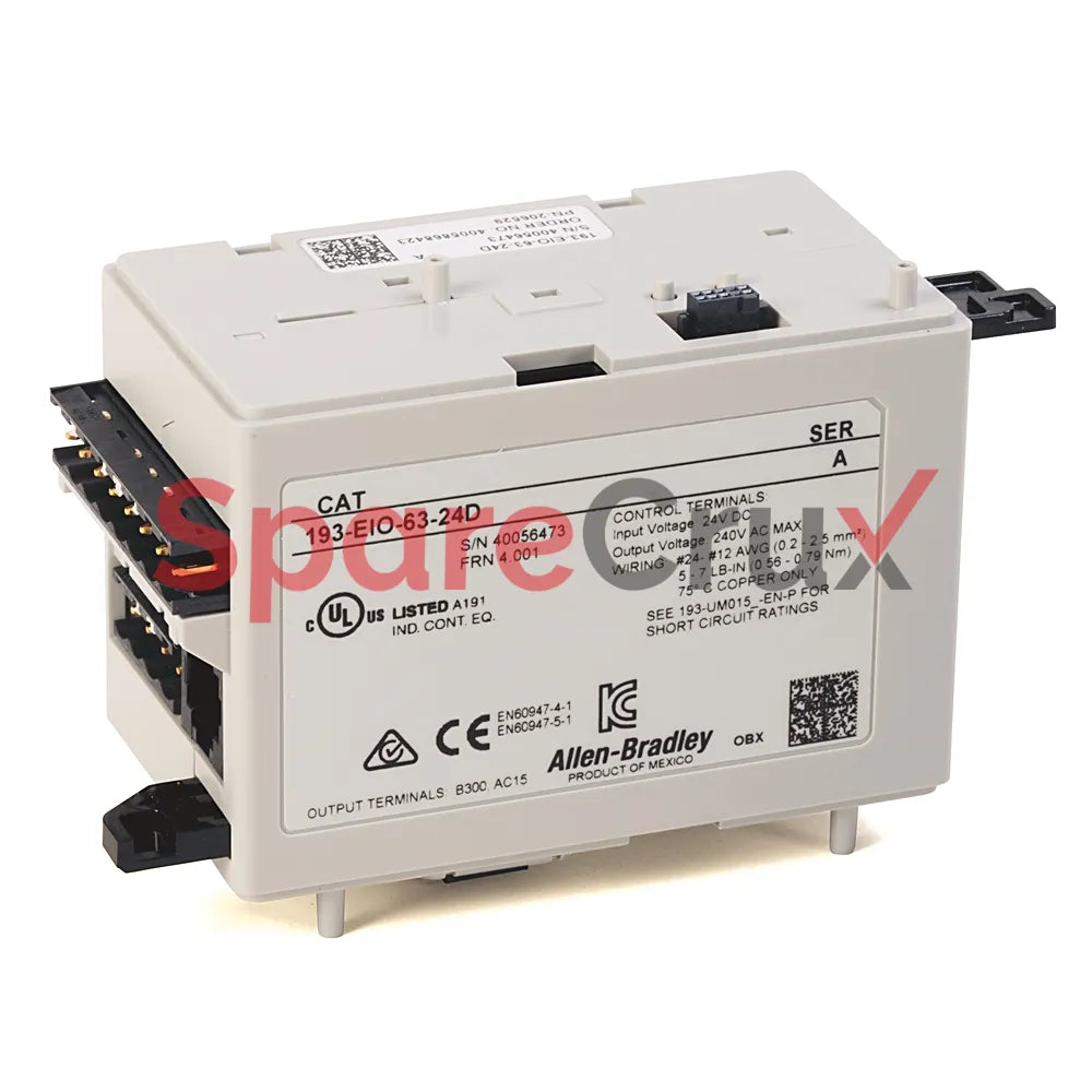 193-EIO-63-24D | ALLEN BRADLEY | Module E/S E300, 6 entrées/3 sorties, 24 V CC