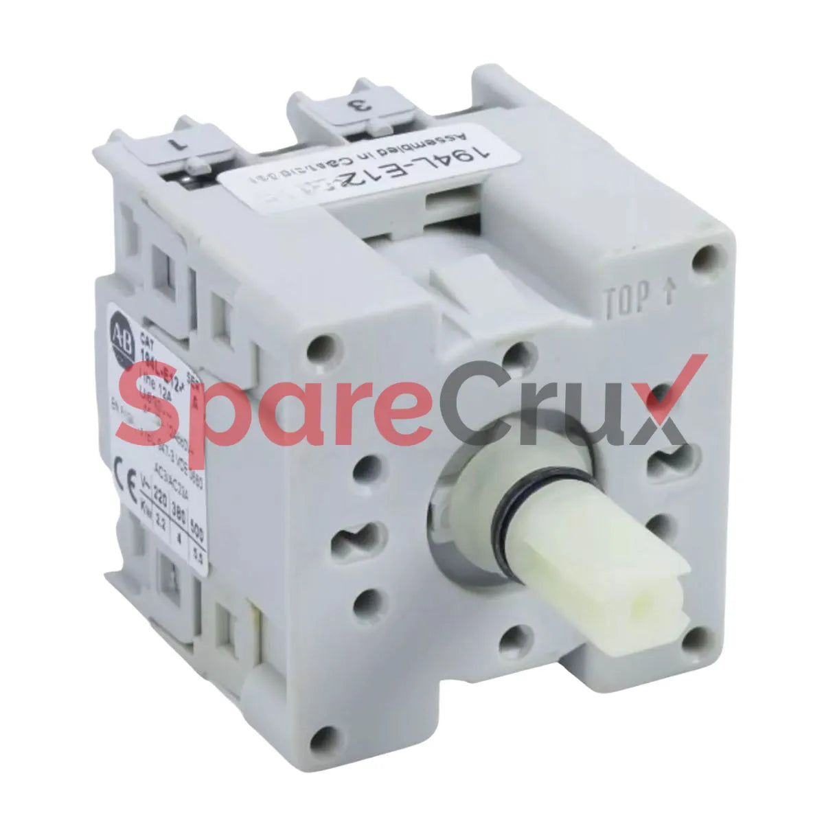 194L-E12-1753 | ALLEN BRADLEY | 12A Load Switch, Open - Base/DIN Rail, OFF-ON 90°, 3 Poles