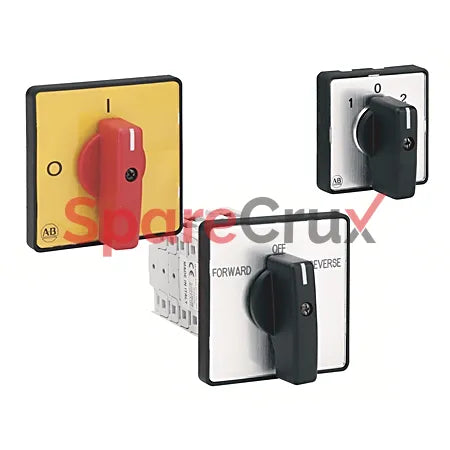 194L-Y12-1754-6N | ALLEN BRADLEY | IEC Control and Load Switch Actuator, Type N, Red/Yellow, 88mm x 88mm, Legend Text: OFF-ON (90°)