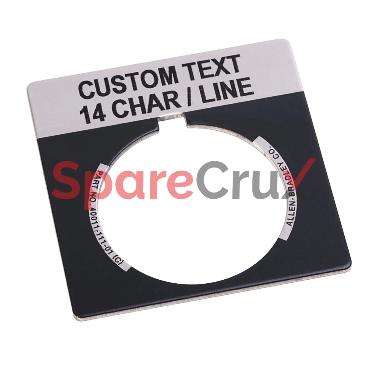 800T-X559E | ALLEN BRADLEY | 30mm 800T Grey Custom Text Legend Plate