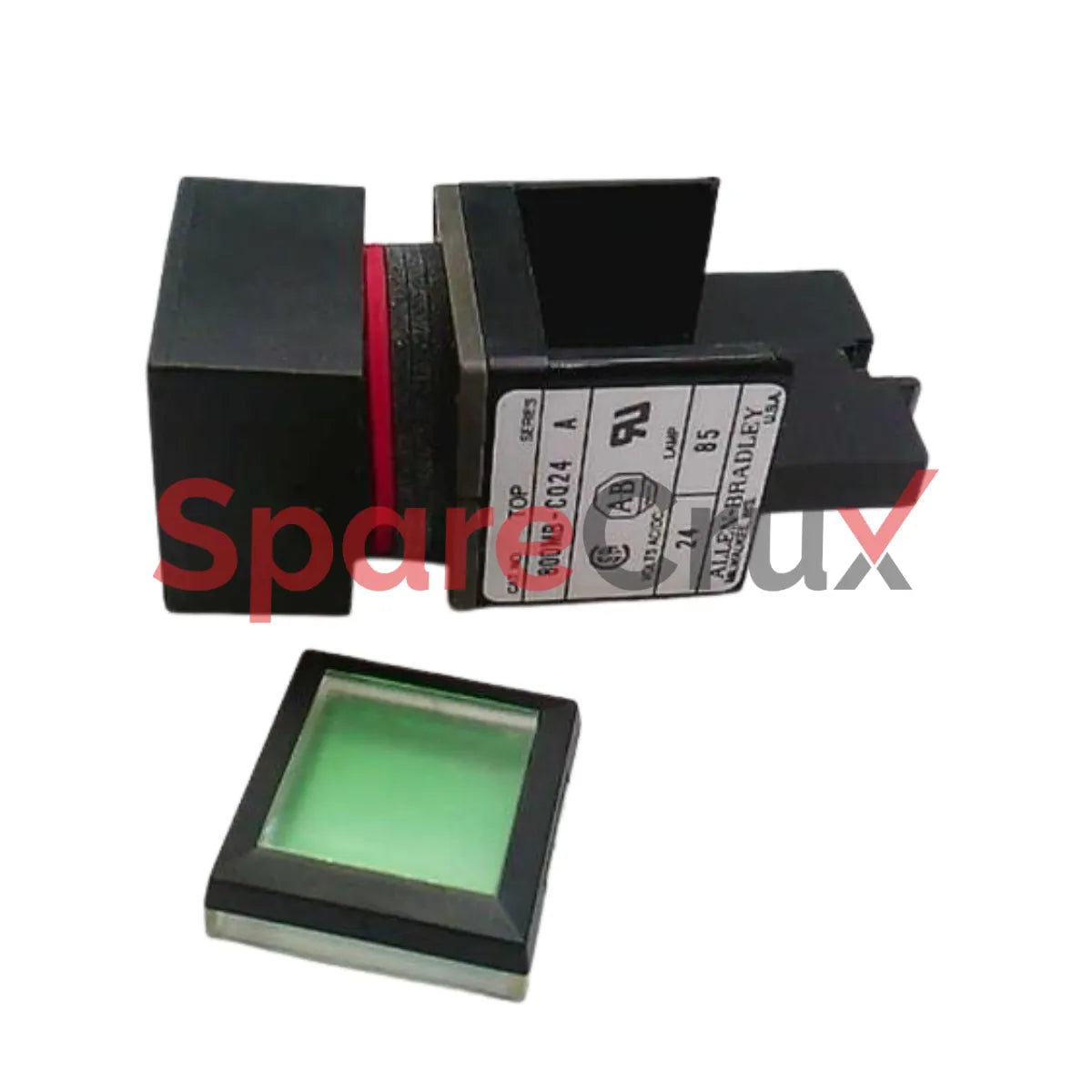 800MB-CQA24G | ALLEN BRADLEY | Green Lens 22.5 mm Square PB