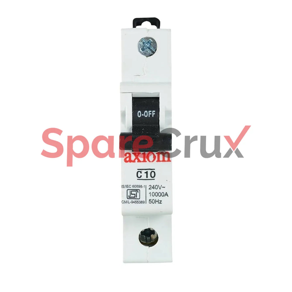 C10 | AXIOM CONTROLS | 10A MCB Single Pole (White)