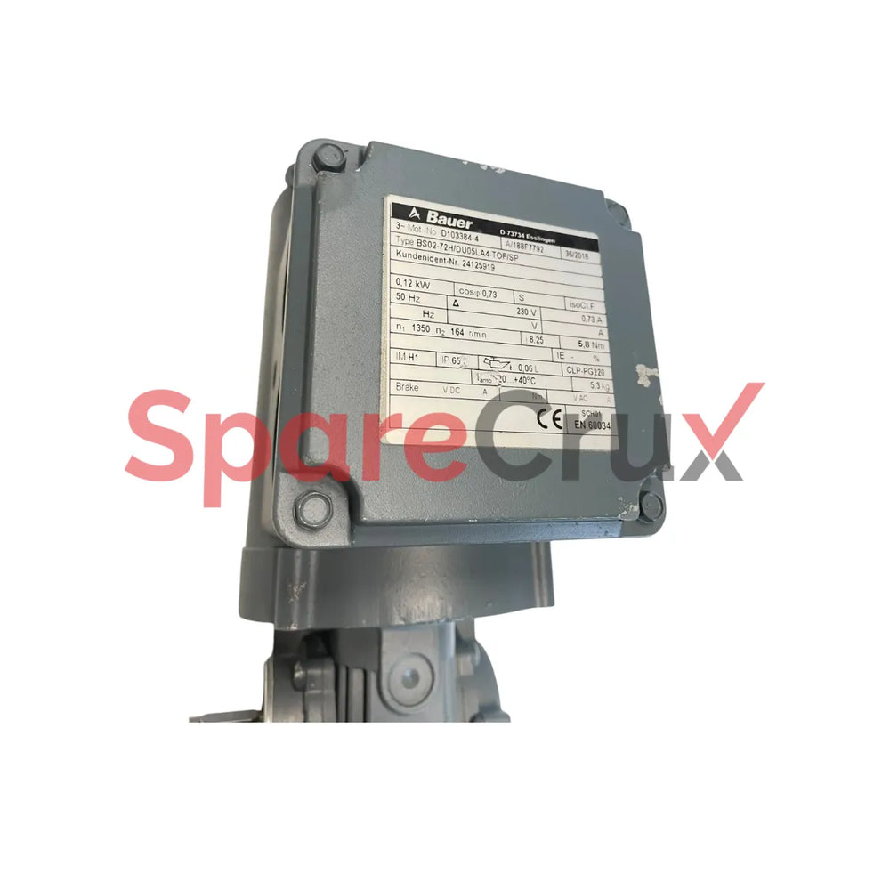 BS02-72H/DU05LA4-TOF/SP | BAUER | Transmission Motor IP54 75r/min 0.73A 0.12Kw