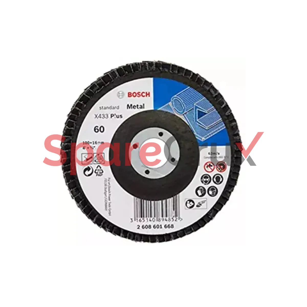 2608601681 | BOSCH | 125 mm 60 Grit Aluminum Oxide Flap Disc