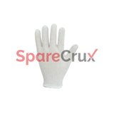 FT604SD | KARAM | Cotton Knitted Single Dotted Gloves White (SD)