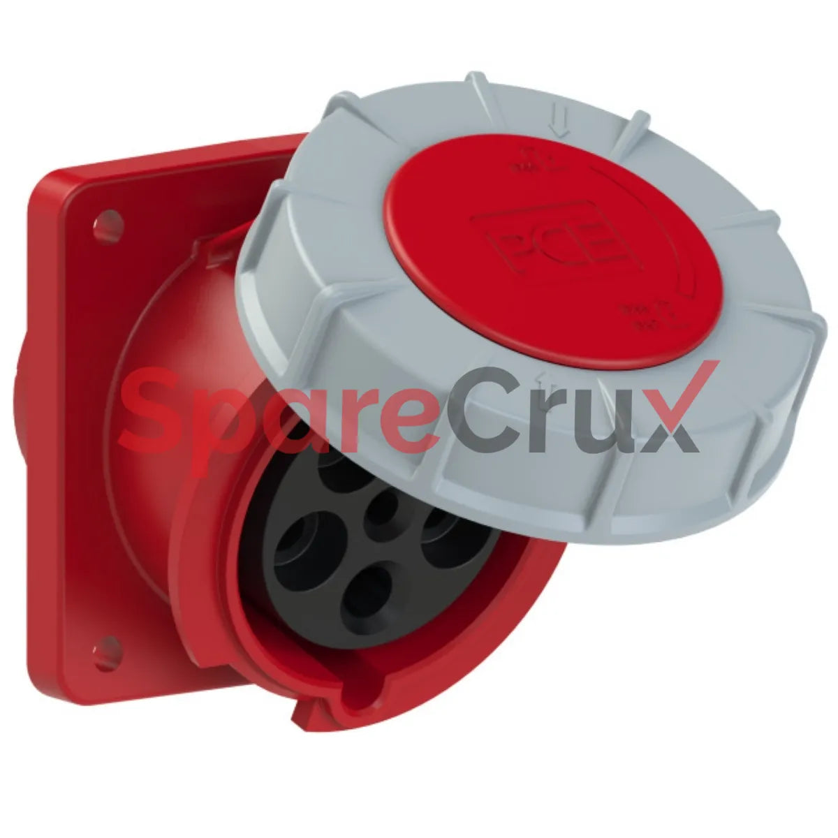 435-6FC | HENSEL ELECTRIC | 63A 5-Pole CEE-Flanged Wall Socket (IP67, 6h)
