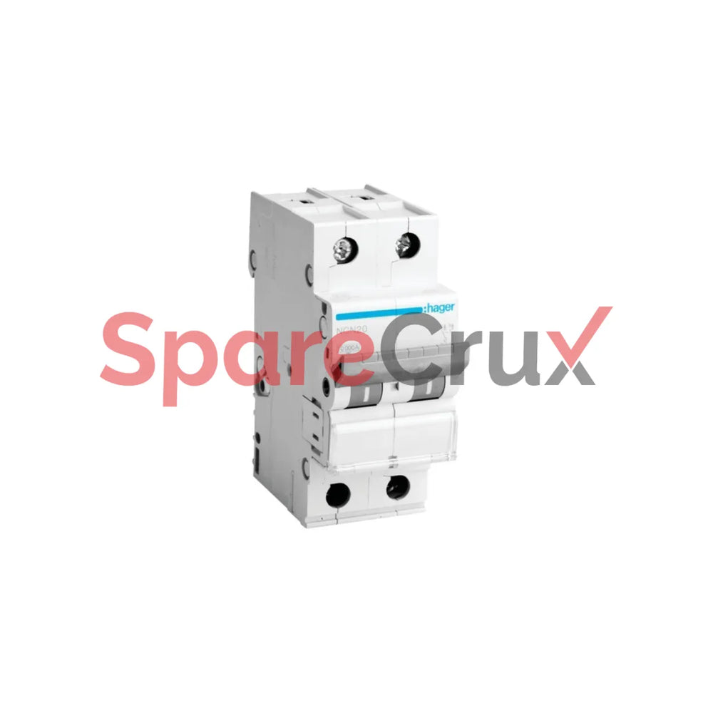 NCN206N | HAGER | 6A C-Curve 10kA 2 Pole MCB
