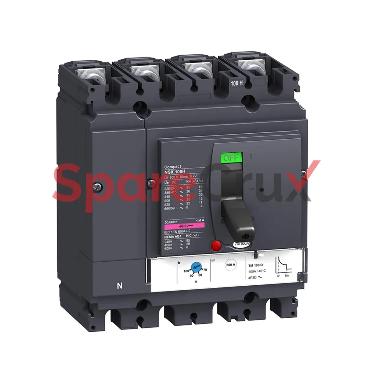 LV429683 | SCHNEIDER ELECTRIC | Circuit Breaker Compact NSX100H, 70 kA at 415 VAC, TMD trip unit 50 A, 4 poles 3d