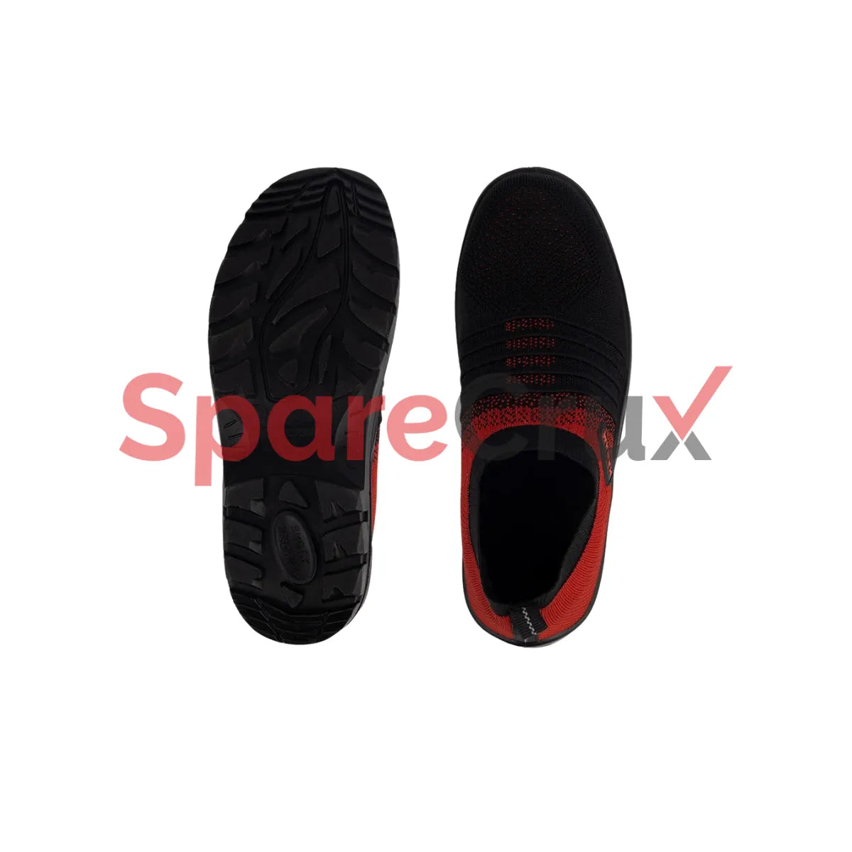 FS 202 | KARAM | Flytex Red and Black Sporty Slip-On Safety Shoes