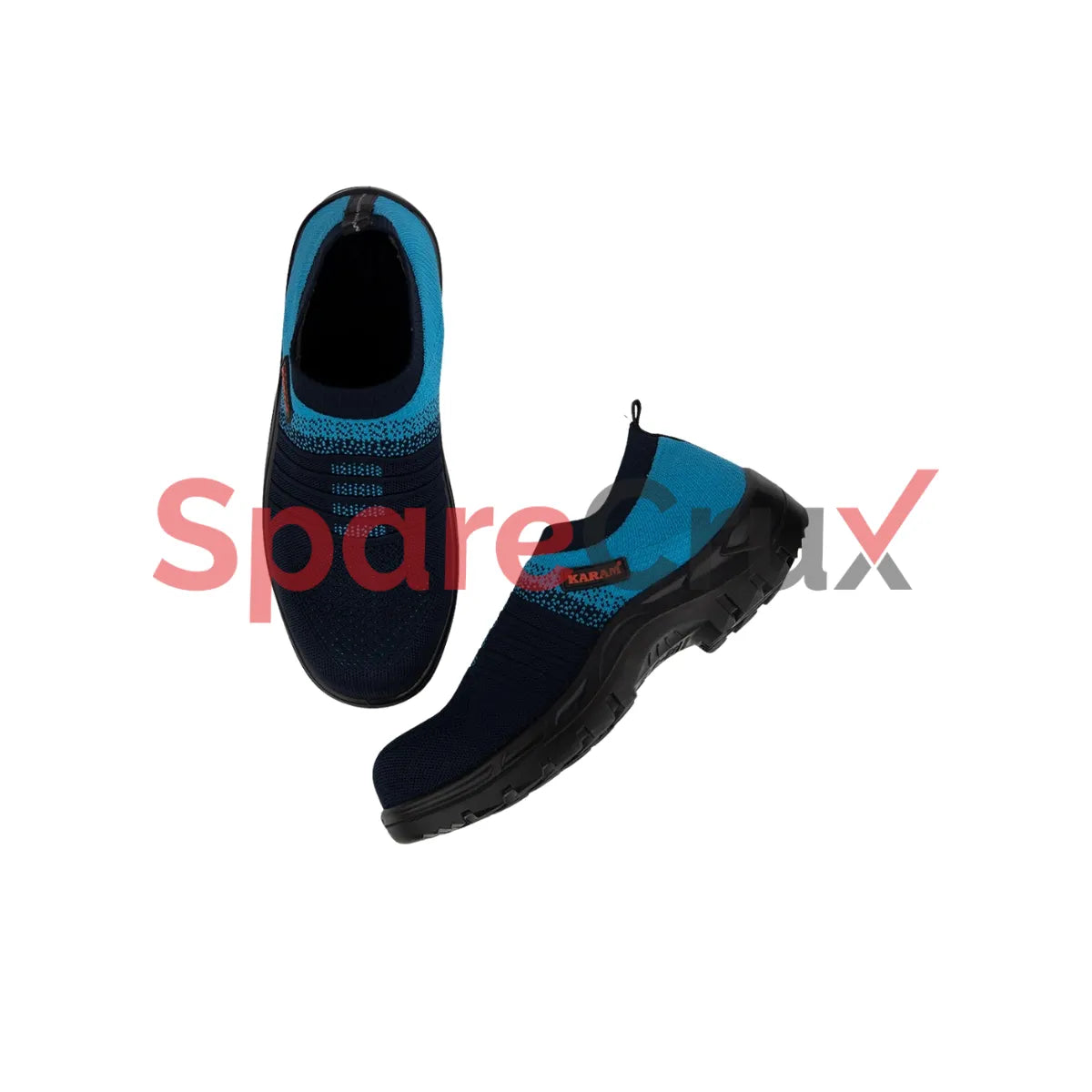 FS 203 | KARAM | Flytex Black and Blue Sporty Slip-On Safety Shoes