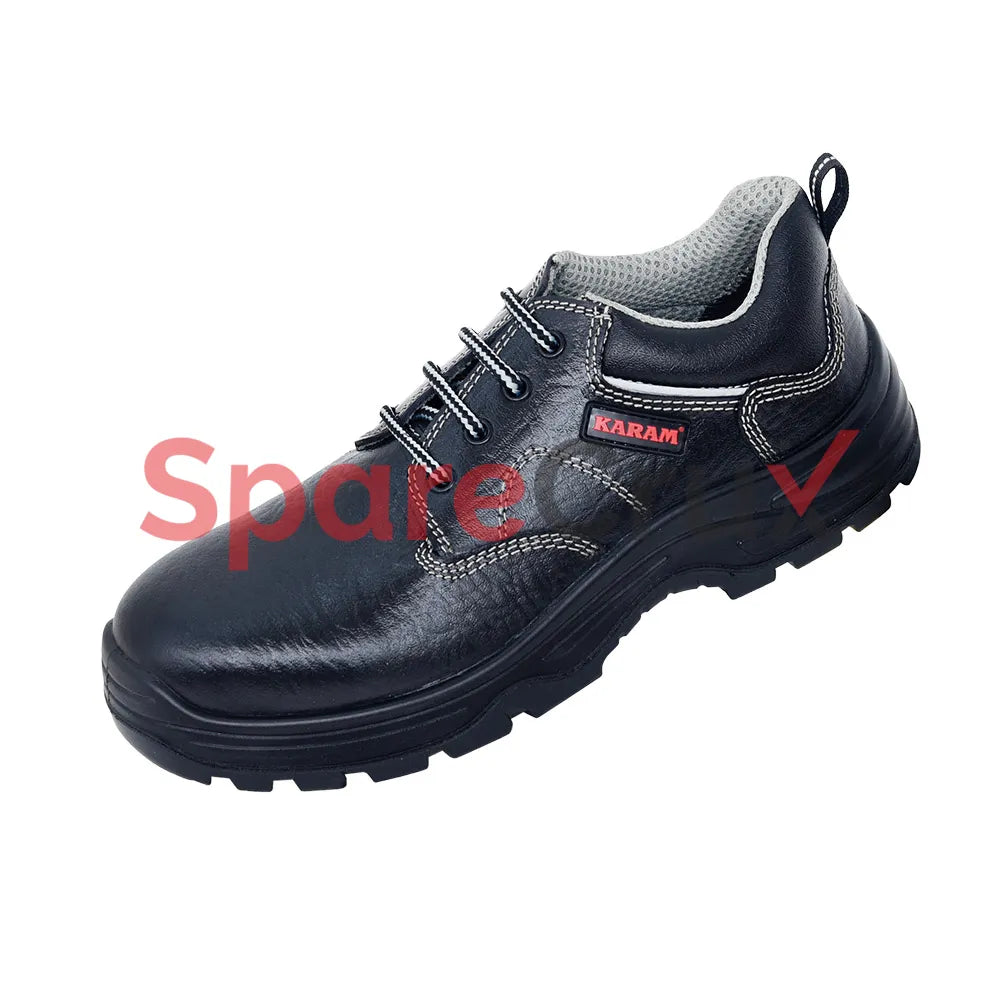 FS 112RO | KARAM | Rugged Black Leather Safety Shoes With Nitrile Sole