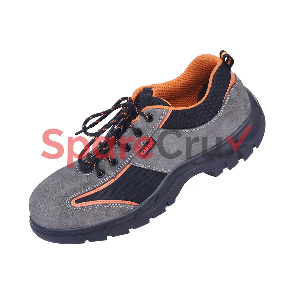 FS 69 | KARAM | Executive Grey And Orange Suede Sporty Shoes