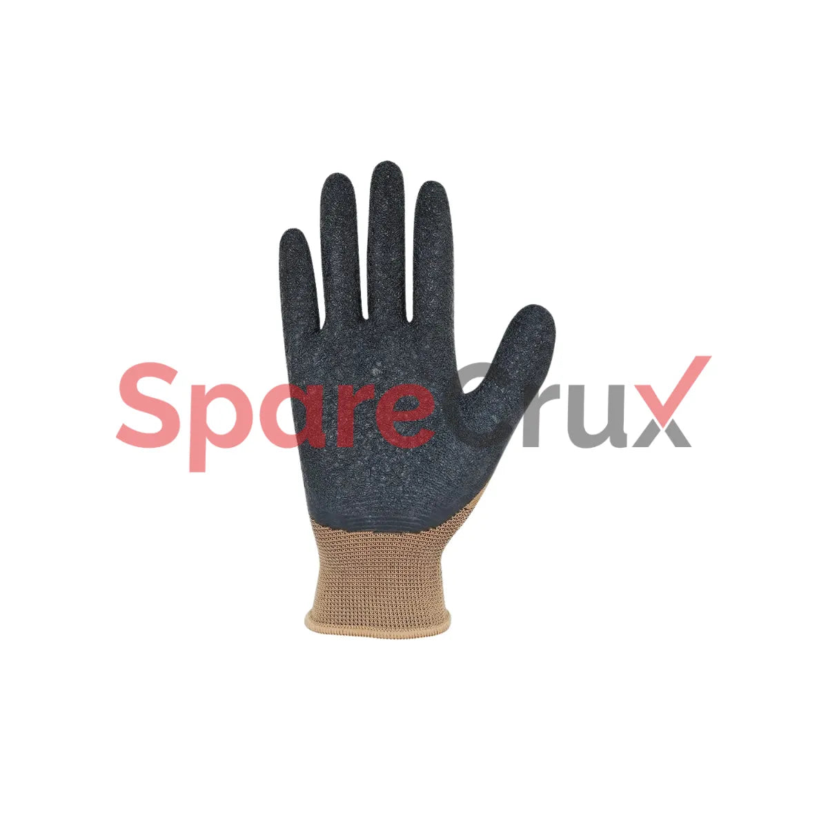 HS 02 | KARAM | Polyester Liner With Natural Latex Coating Black Safety Gloves