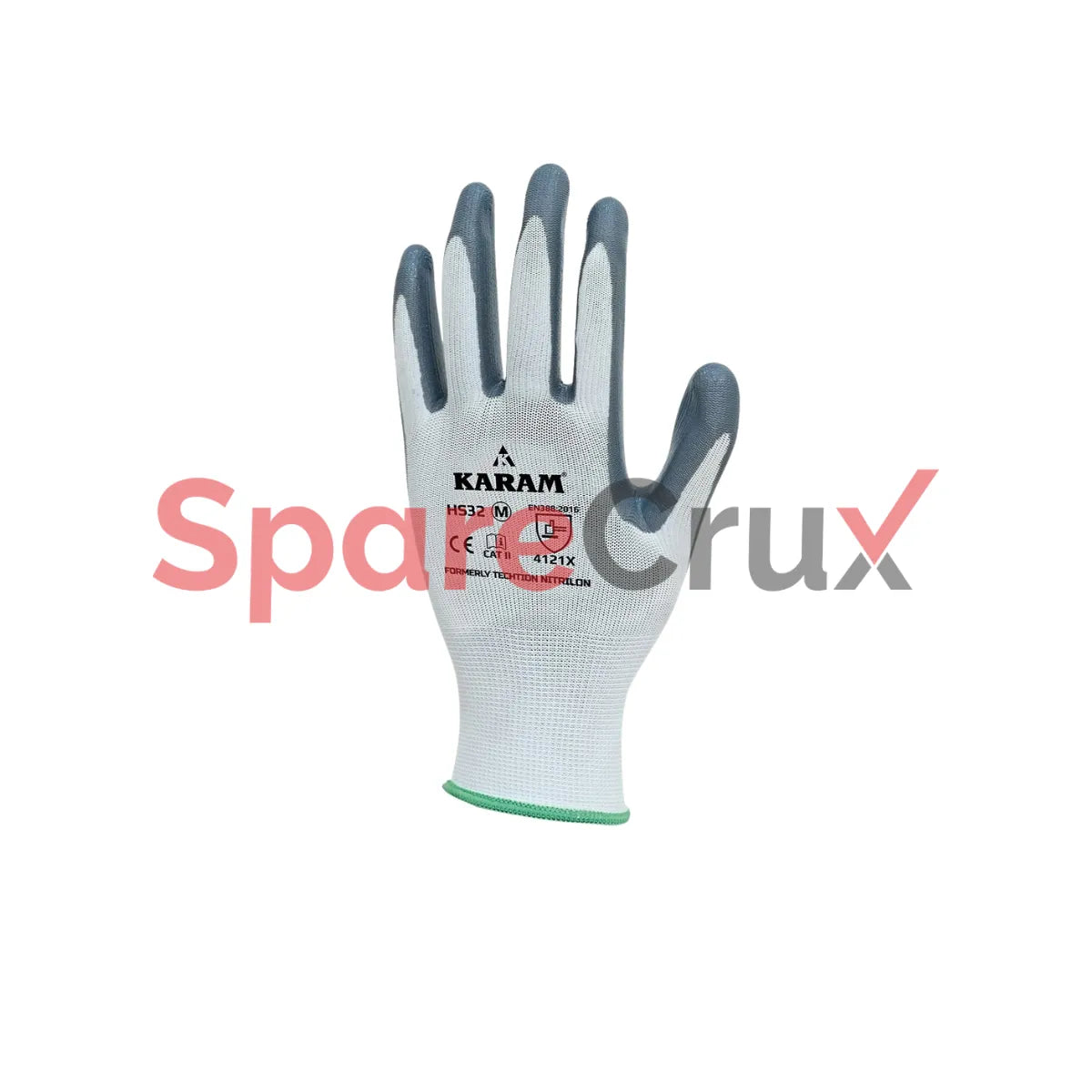 HS 32 | KARAM | Polyester Liner with Nitrile Coating White Safety Gloves